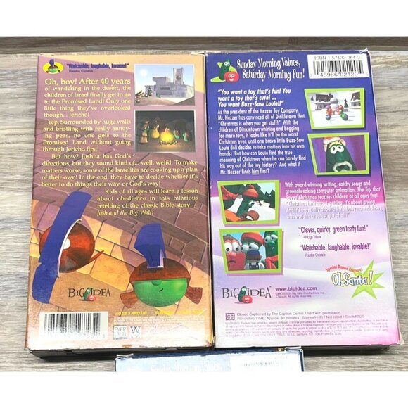 VeggieTales VHS Lot Josh & Big Wall Lyle Kindly Viking Toy That Saved Christmas - Picture 4 of 7